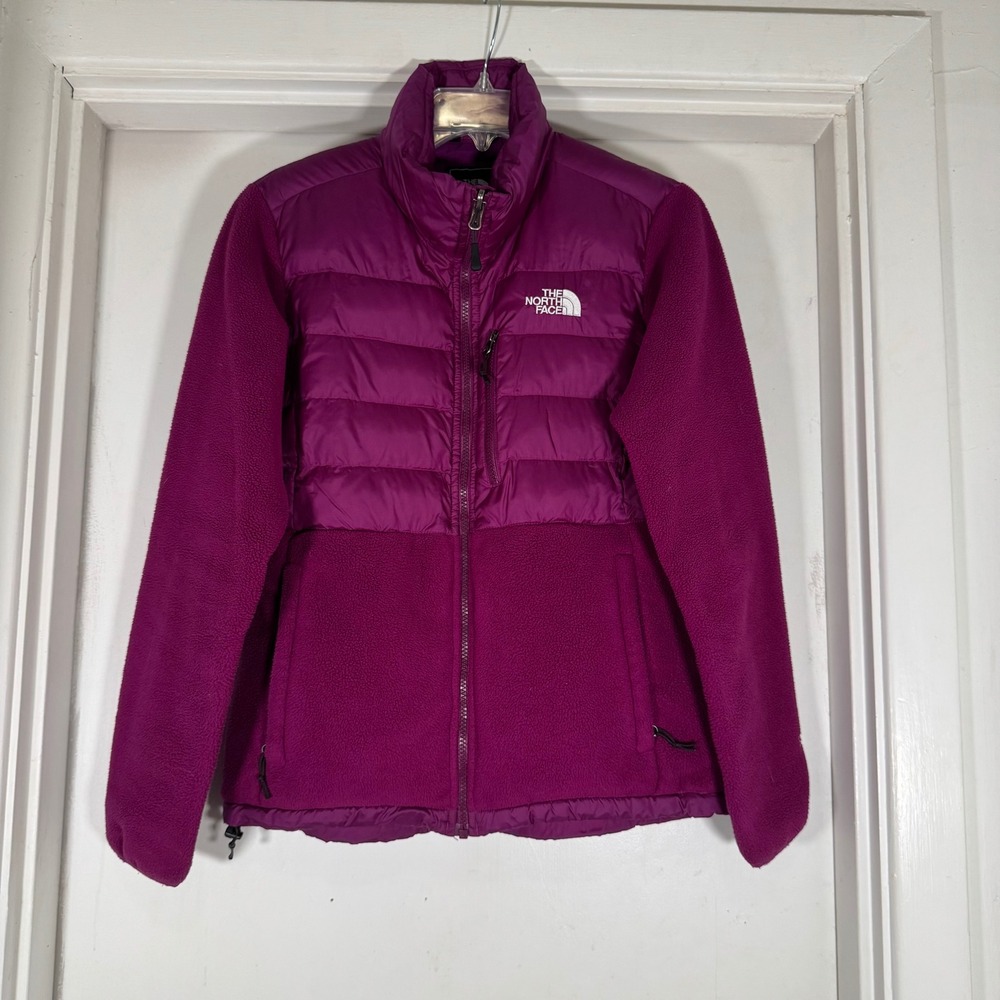 The North Face Womens Jacket Fleece Puffer Full Zip Purple Medium